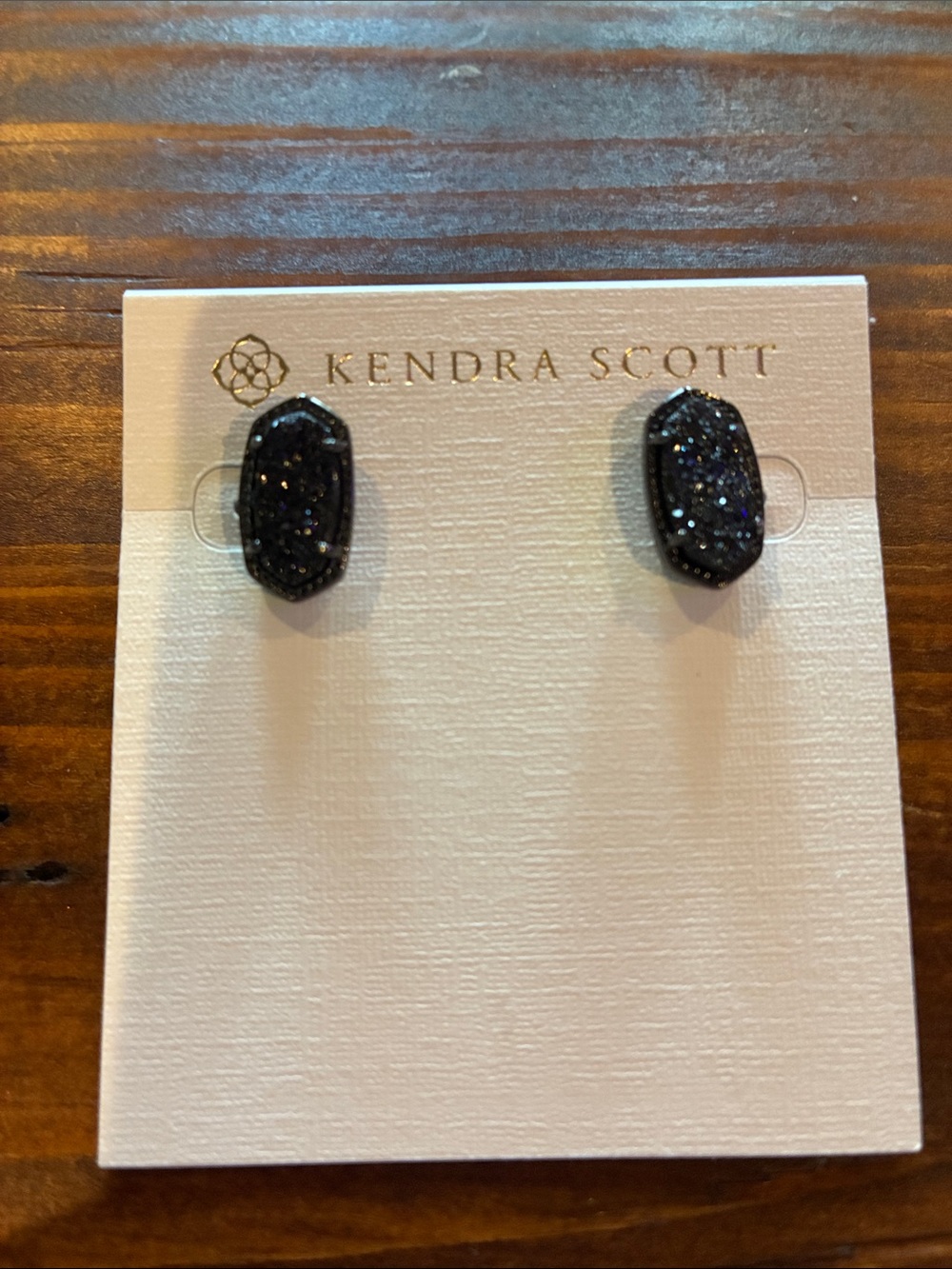 Kendra Scott Black Druzy Oval Stud Earrings